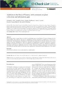 Additions to the Flora of Panama, with Comments on Plant Collections and Information Gaps