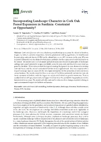 Incorporating Landscape Character in Cork Oak Forest Expansion in Sardinia: Constraint Or Opportunity?