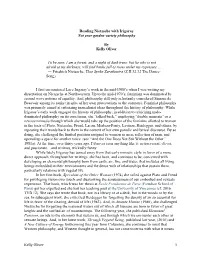 Kelly Oliver 1 Reading Nietzsche With