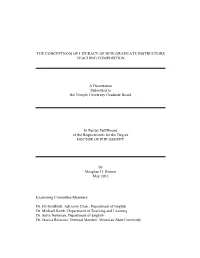 The Conceptions of Literacy of New Graduate Instructors Teaching Composition