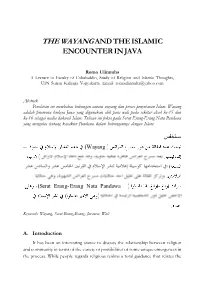 The Wayangand the Islamic Encounter in Java