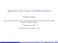 Algorithms, Data Science, and Online Markets