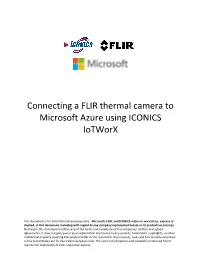 Connecting a FLIR Thermal Camera to Microsoft Azure Using ICONICS Iotworx