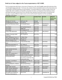 Draft List of Sites Subject to the 3 Acre Requirements of GP 3-9050