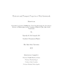 Electronic and Transport Properties of Weyl Semimetals