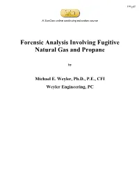 Forensic Analysis Involving Fugitive Natural Gas and Propane