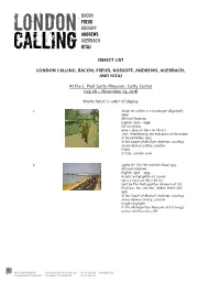 Object List London Calling