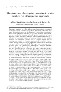 The Structure of Everyday Narrative in a City Market: an Ethnopoetics Approach