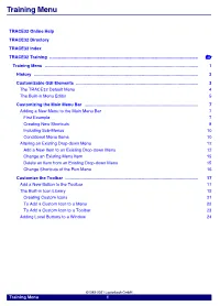 Training Menu