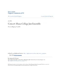 Concert: Ithaca College Jazz Ensemble Ithaca College Jazz Ensemble