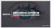 DECODING COVID-19 Observations, Implications and Possible Actions Bulgaria 3.0
