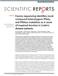 Exome Sequencing Identifies Novel Compound Heterozygous IFNA4