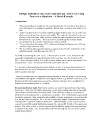 Multiple Instruction Issue and Completion Per Clock Cycle Using Tomasulo’S Algorithm – a Simple Example