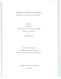 Preparation and Properties of Chalcogenide Glasses In