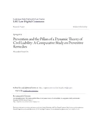 Prevention and the Pillars of a Dynamic Theory of Civil Liability: a Comparative Study on Preventive Remedies Alexandru-Daniel On