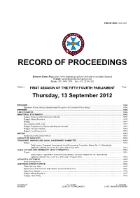 Record of Proceedings