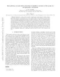 Spin Splitting and Spin Hall Conductivity in Buckled Monolayers of the Group 14: ﬁrst-Principles Calculations