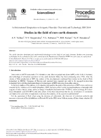 Studies in the Field of Rare Earth Elements