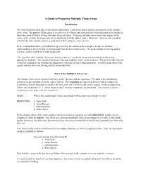 A Guide to Preparing Multiple Choice Items
