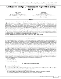 Analysis of Image Compression Algorithm Using