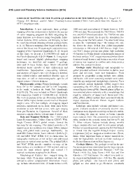 Geologic Mapping of the Planck Quadrangle of the Moon (Lq-29)