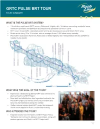 Grtc Pulse Brt Tour Tour Summary