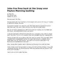 John Fox Fires Back at Jim Irsay Over Peyton Manning Bashing