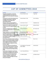 List of Committees 2019]