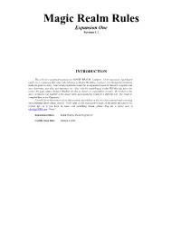 Magic Realm Rules Expansion One Revision 1.2