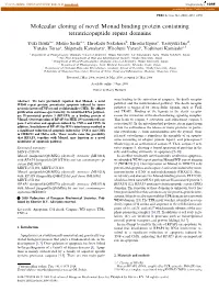 Molecular Cloning of Novel Monad Binding Protein Containing Tetratricopeptide Repeat Domains