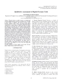 Qualitative Assessment of Digital Forensic Tools
