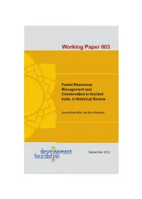 Forest Resources Management and Conservation in Ancient India: a Historical Review