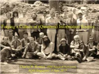 Forging a Culture of (Quantum) Information Science
