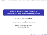 General Relativity and Geometry: Interactions and Missed Opportunities