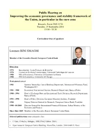 Public Hearing on Improving the Economic Governance and Stability Framework of the Union, in Particular in the Euro Zone