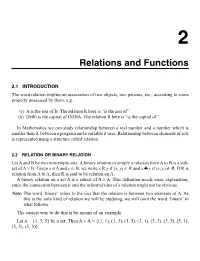 Relations and Functions
