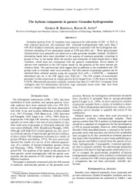 The Hydrous Components in Garnets: Grossular-Hydrogrossular Gnoncr R