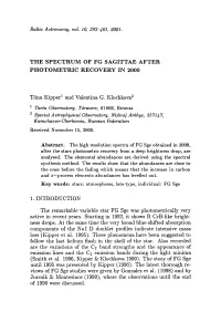 The Spectrum of Fg Sagittae After Photometric Recovery in 2000