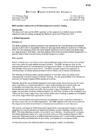 BMC Position Statement on Drilled Equipment and Dry Tooling