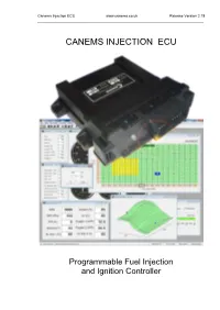 Canems Injection ECU Release Version 2.18 ______