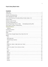 Food Library Book Index Contents