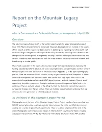 Report on the Mountain Legacy Project