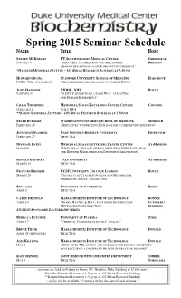 Spring 2015 BCH Sem Sched