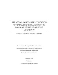 Strategic Landscape Utilization of Undeveloped Lands Within Dallas Executive Airport Boundary