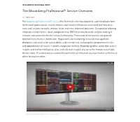 The Bloomberg Professional® Service Overview