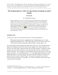 The Pronunciation of &lt;-ED&gt; in Coda Clusters in Somali-Accented English