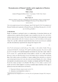 Thermodynamics of Element Volatility and Its Application to Planetary Processes Paolo A