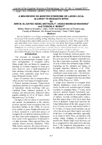 A MINI-REVIEW on SKEETER SYNDROME OR LARGE LOCAL ALLERGY to MOSQUITO BITES by AMR M