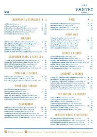 Champagne & Sparkling Riesling Sauvignon Blanc
