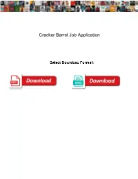 Cracker Barrel Job Application